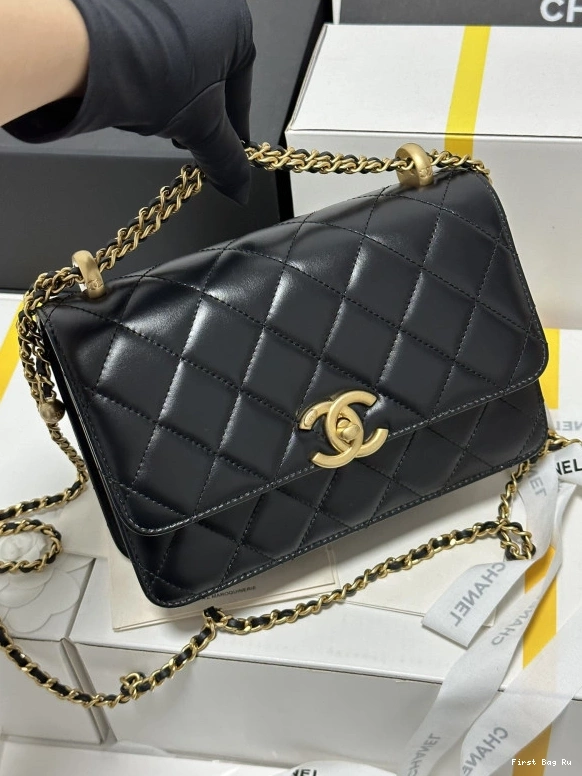First Bag Ru FLAP CHANEL -14.5*22*8cm BAG 0807